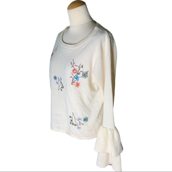 Jealous Tomato Bell Sleeve Embroidered Sweater - Picture 3 of 4